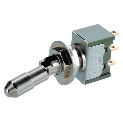 Miniature switch SPDT, on-on, 1 pole, locking
