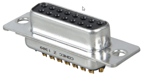 D-SUB Buchsenleiste 15 POL zum Löten