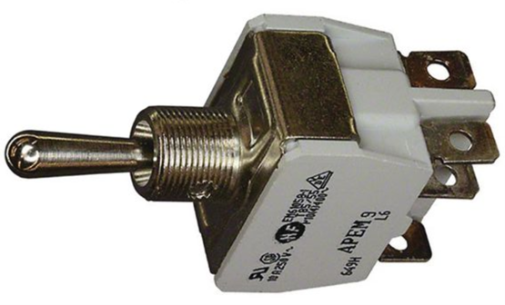 Switch DPDT, on-off-on, 2 poles (faston)