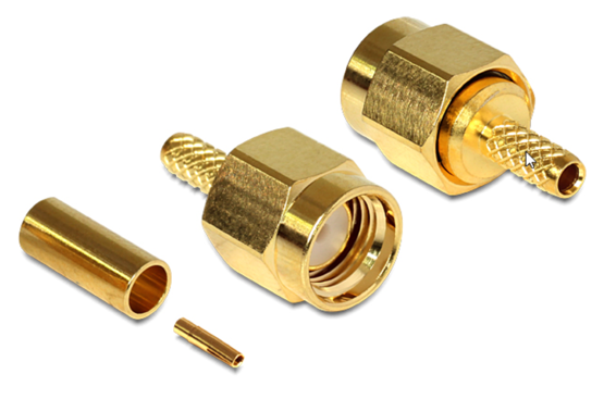 rpSMA(m) connector, straight, 50 Ohm, RG-174U