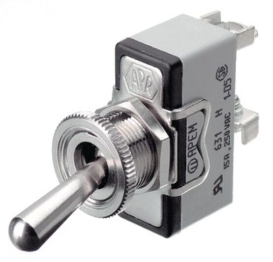 Switch SPST, on-off, 1 pole (screws)